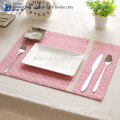 Baumwollgrau und rosa Tischmatte stricken Design Haushalt für Tasse und Teller